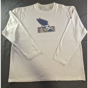 New Balance Winged Foot Logo Long Sleeve Performance Shirt White Men’s XL